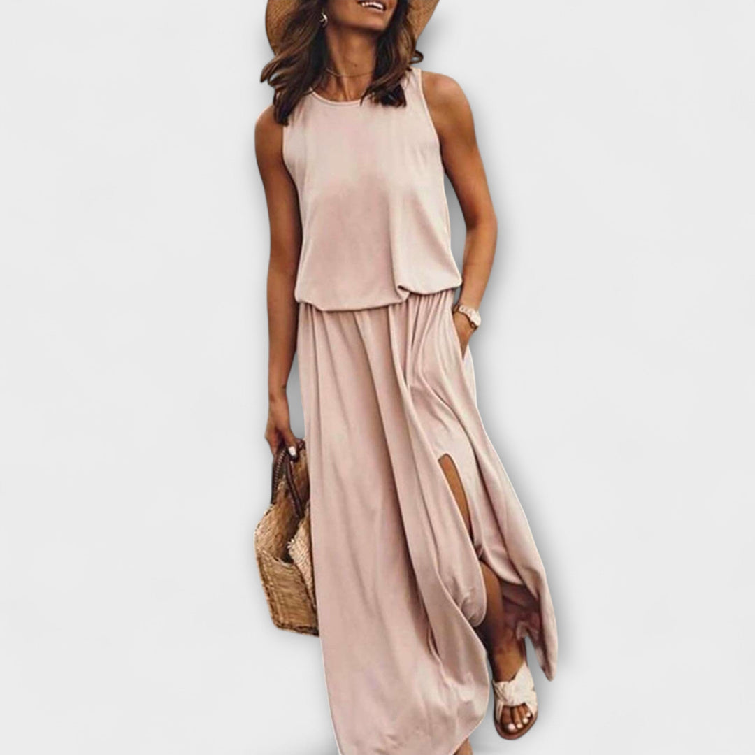 Robe aérienne, ample, sans manches avec encolure ronde