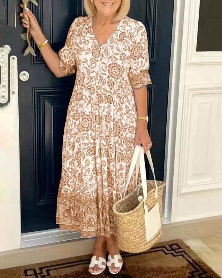 Manoli | Robe florale élégante à col V