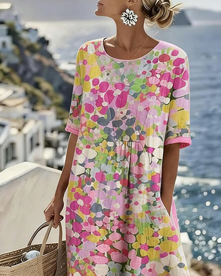 Elena | Robe midi fleurie légère et fluide