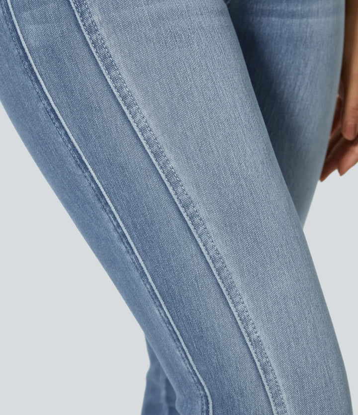 Halara Flex™ Mid Low Rise Zipper Pockets Casual Skinny Jeans