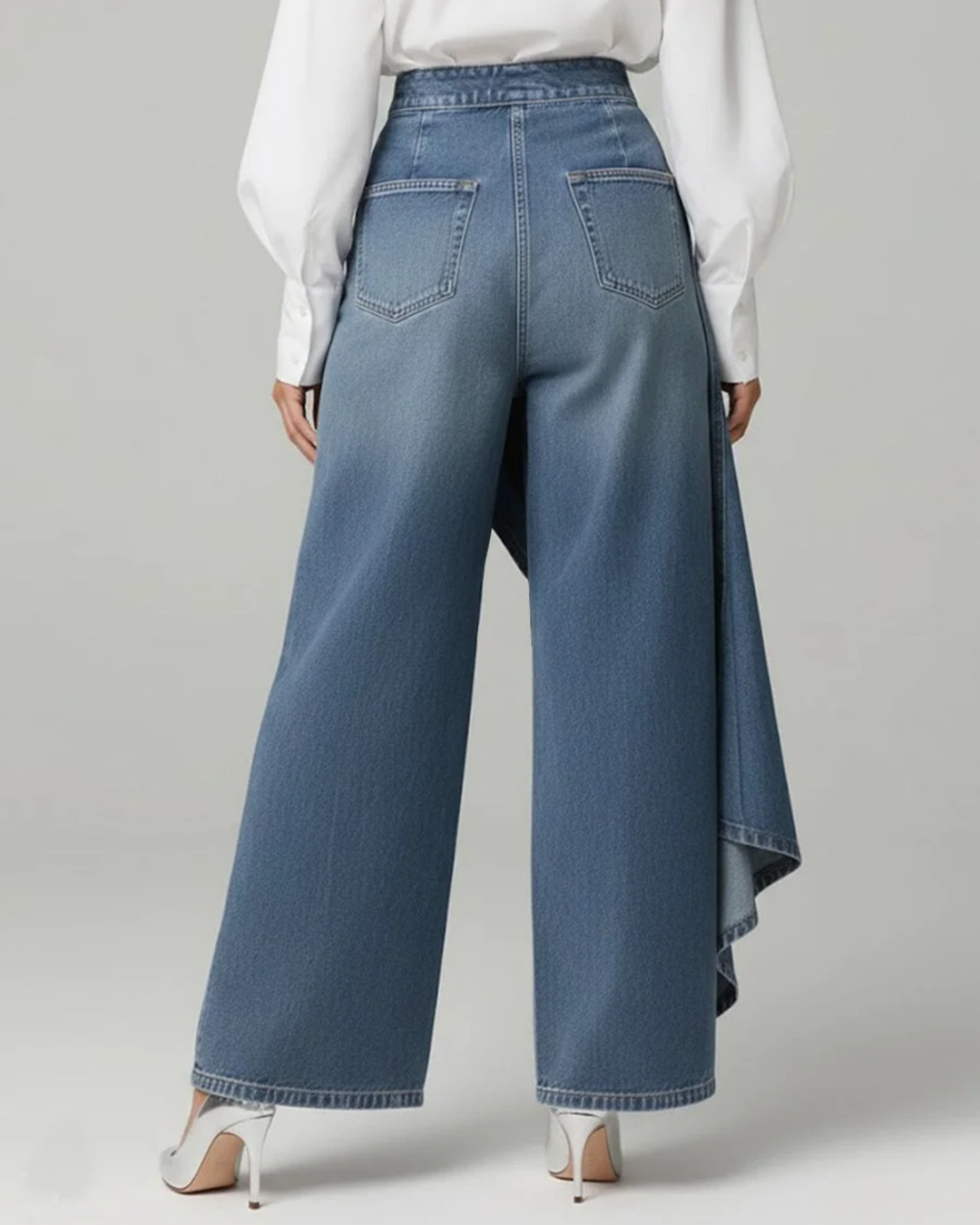 Jean en denim à fermeture croisée