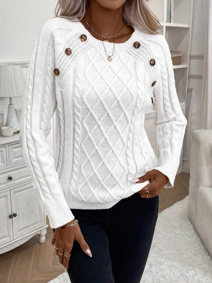 Catharina | Pull en Tricot à Détails Boutonnés