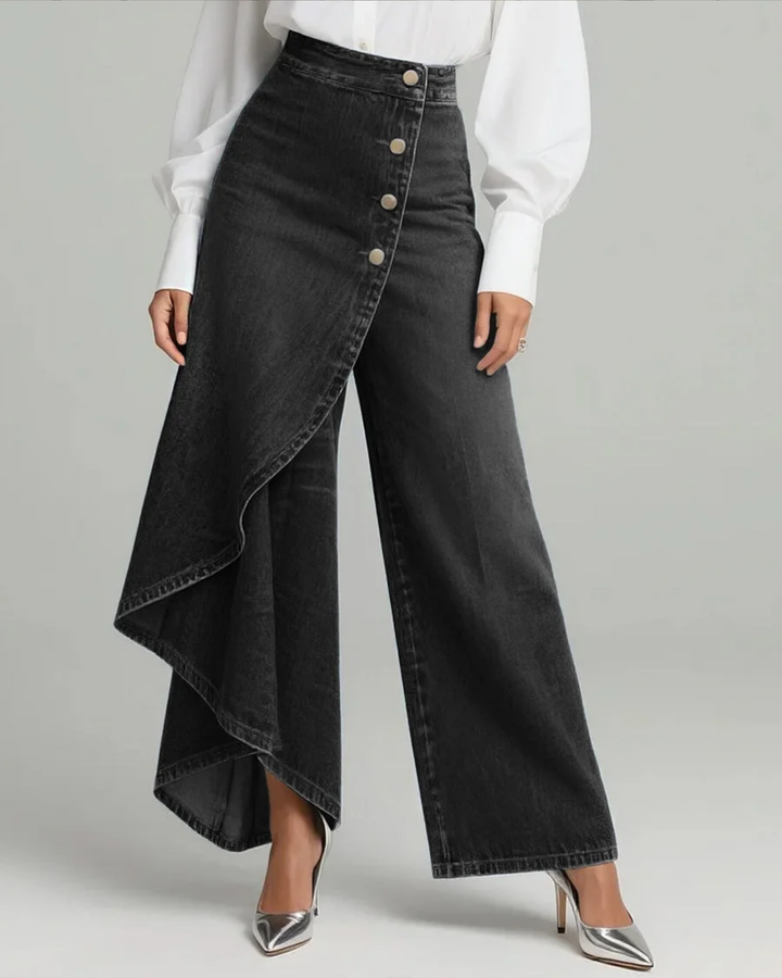 Jean en denim à fermeture croisée