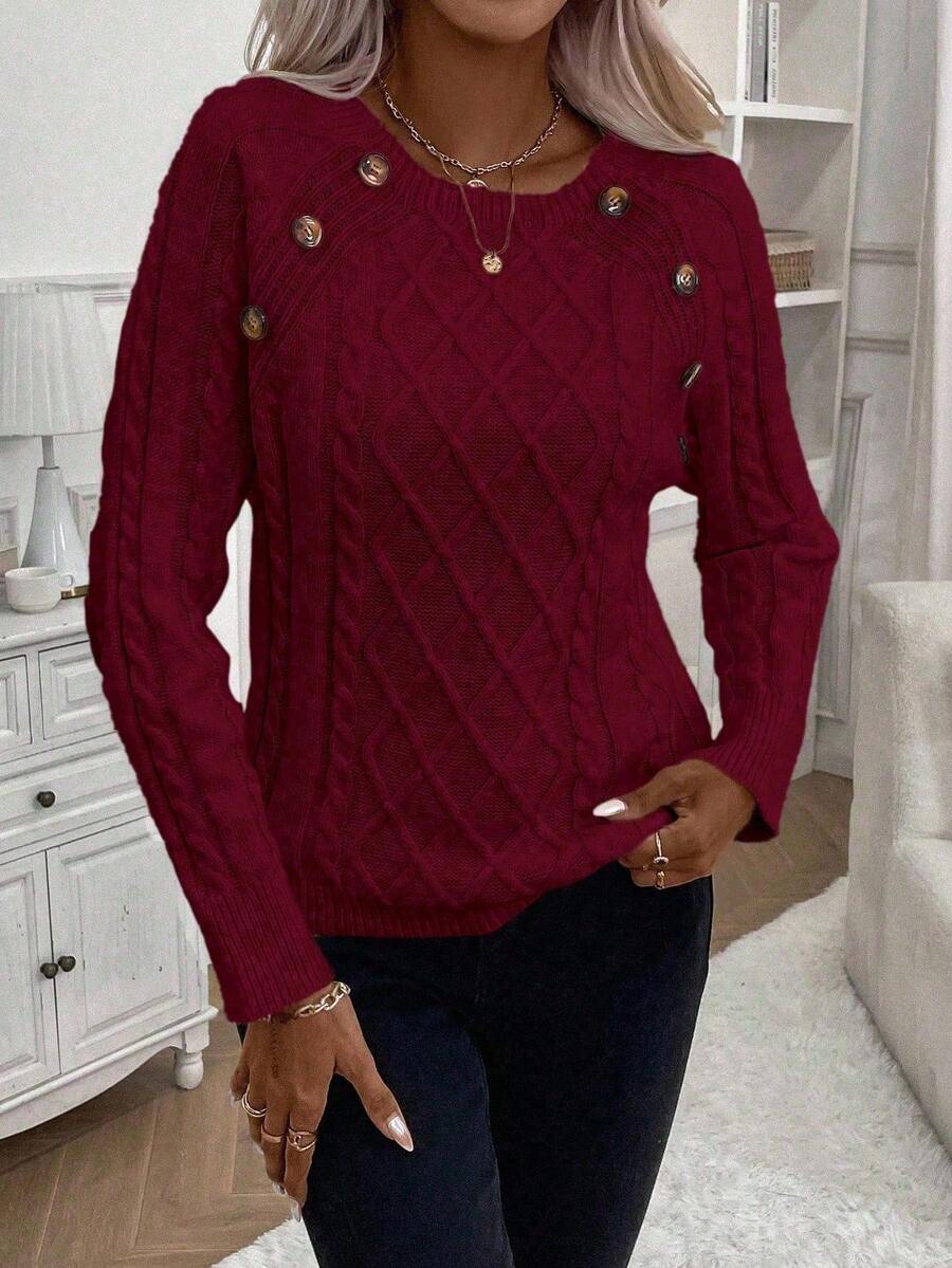 Catharina | Pull en Tricot à Détails Boutonnés