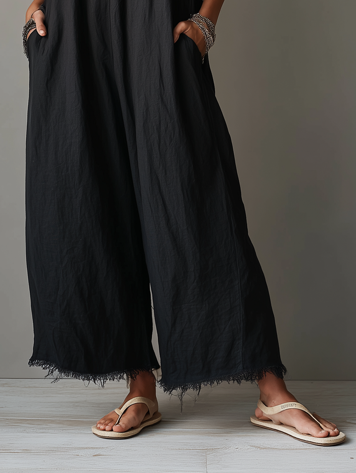Léa - Combinaison minimaliste en lin pour femme
