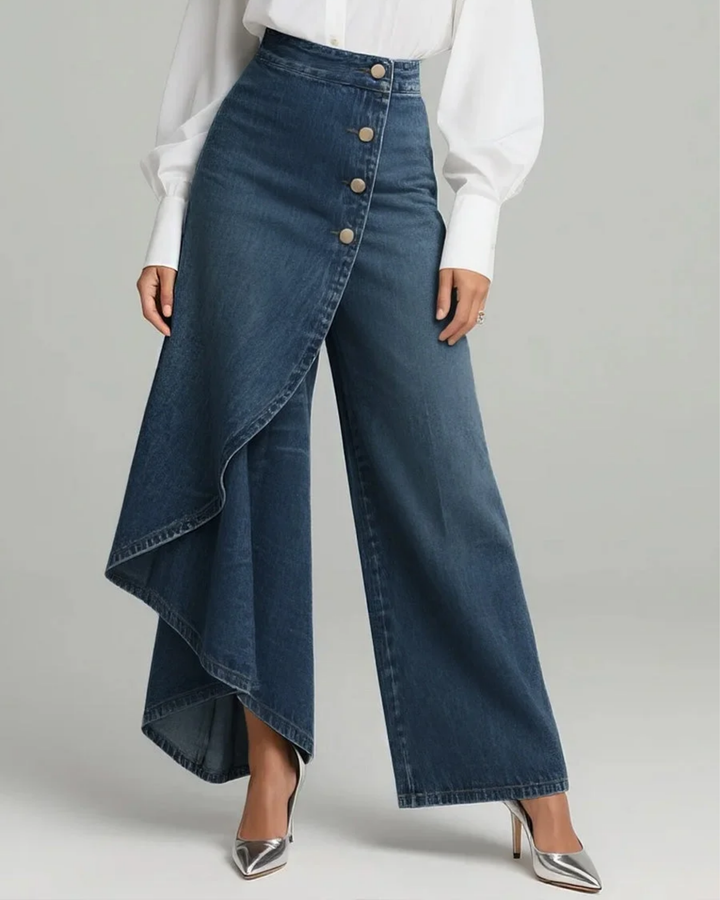 Jean en denim à fermeture croisée