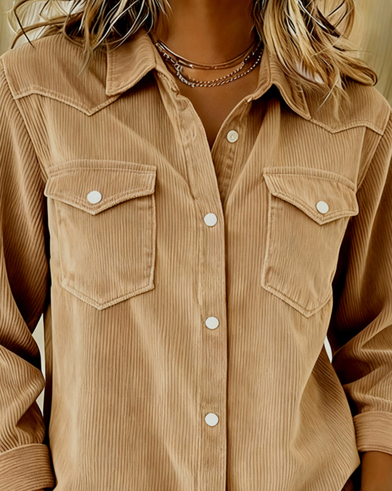 Isabeau | Chemise à Manches Longues avec Revers et Patte de Boutonnage