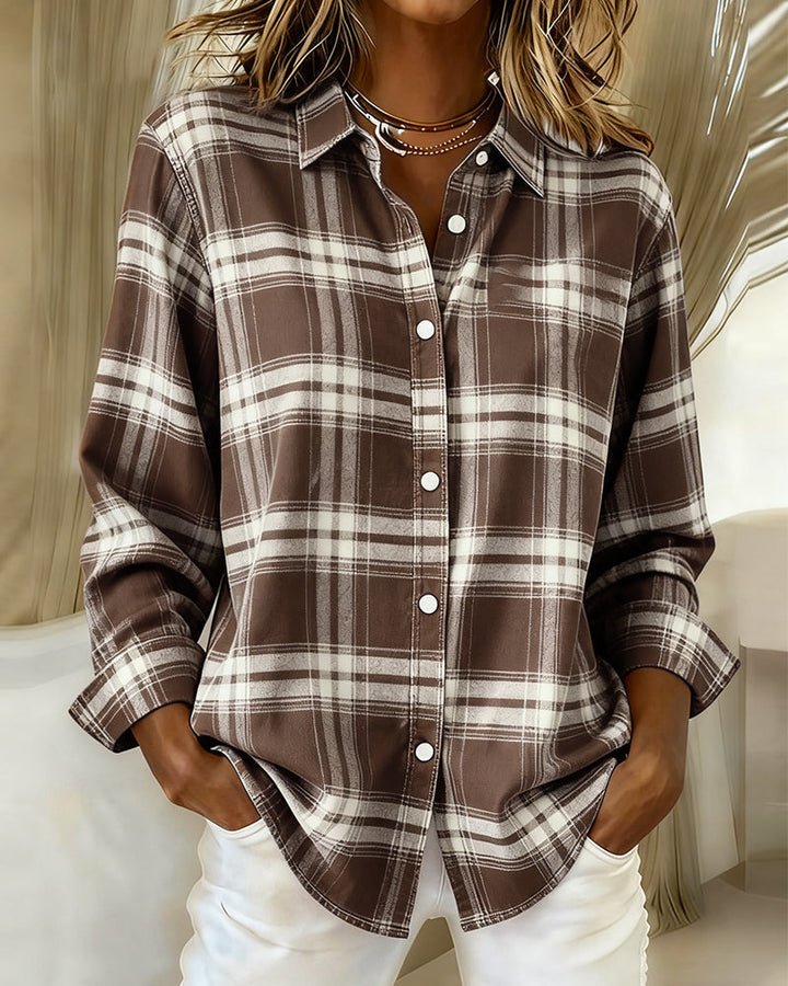 Lysandre | Chemise à Motif Carreaux et Col Notched