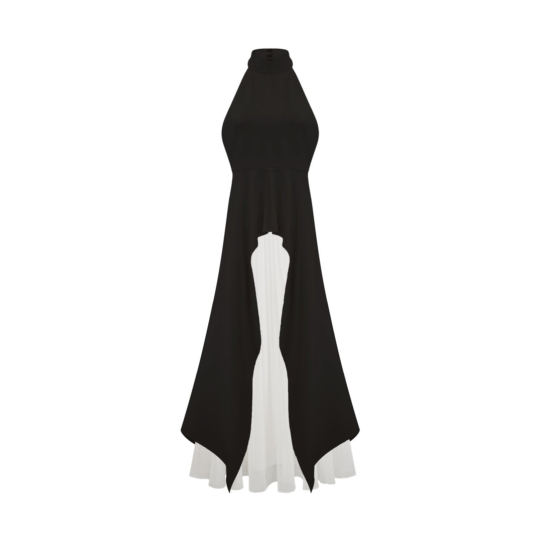 Inés | Robe longue à plusieurs épaisseurs encolure licou