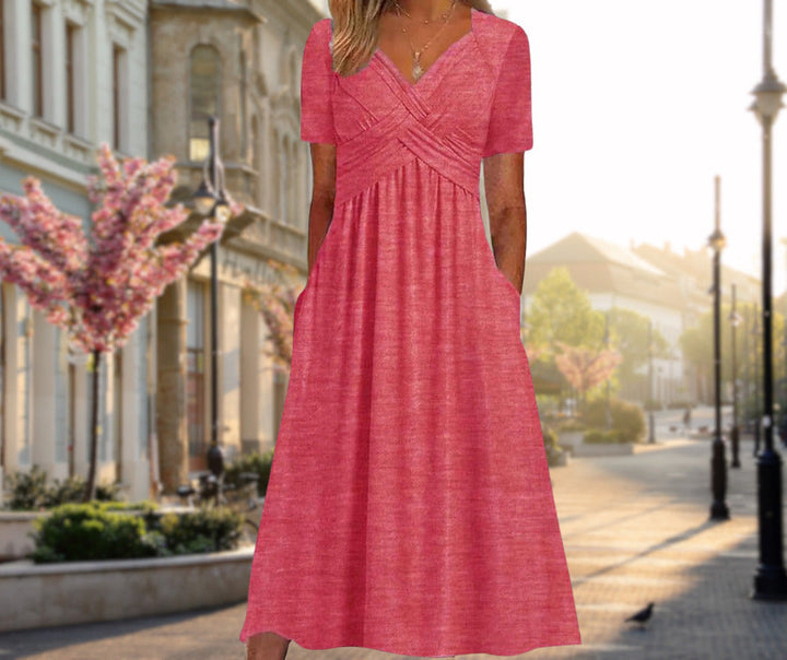 Amalia | Robe midi élégante à silhouette croisée