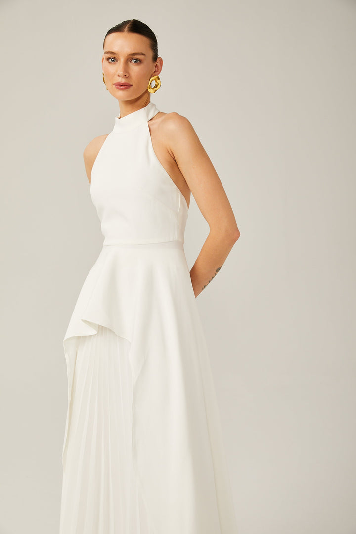 Inés | Robe longue à plusieurs épaisseurs encolure licou