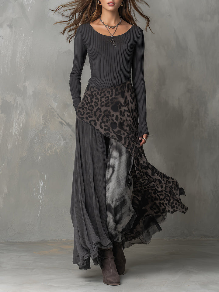 Bárbara | Robe maxi bohème à imprimé animal