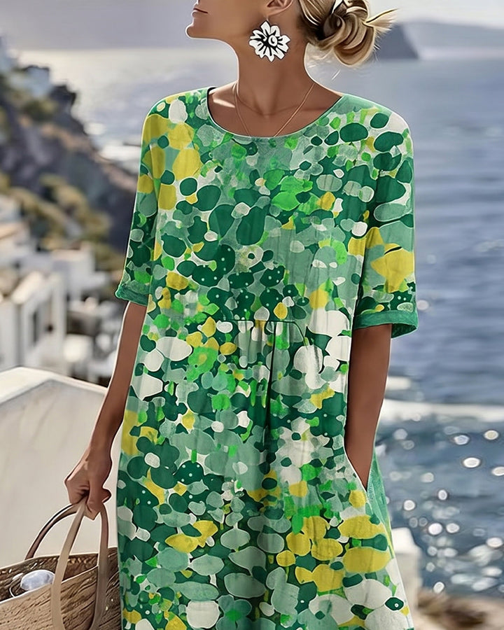 Elena | Robe midi fleurie légère et fluide