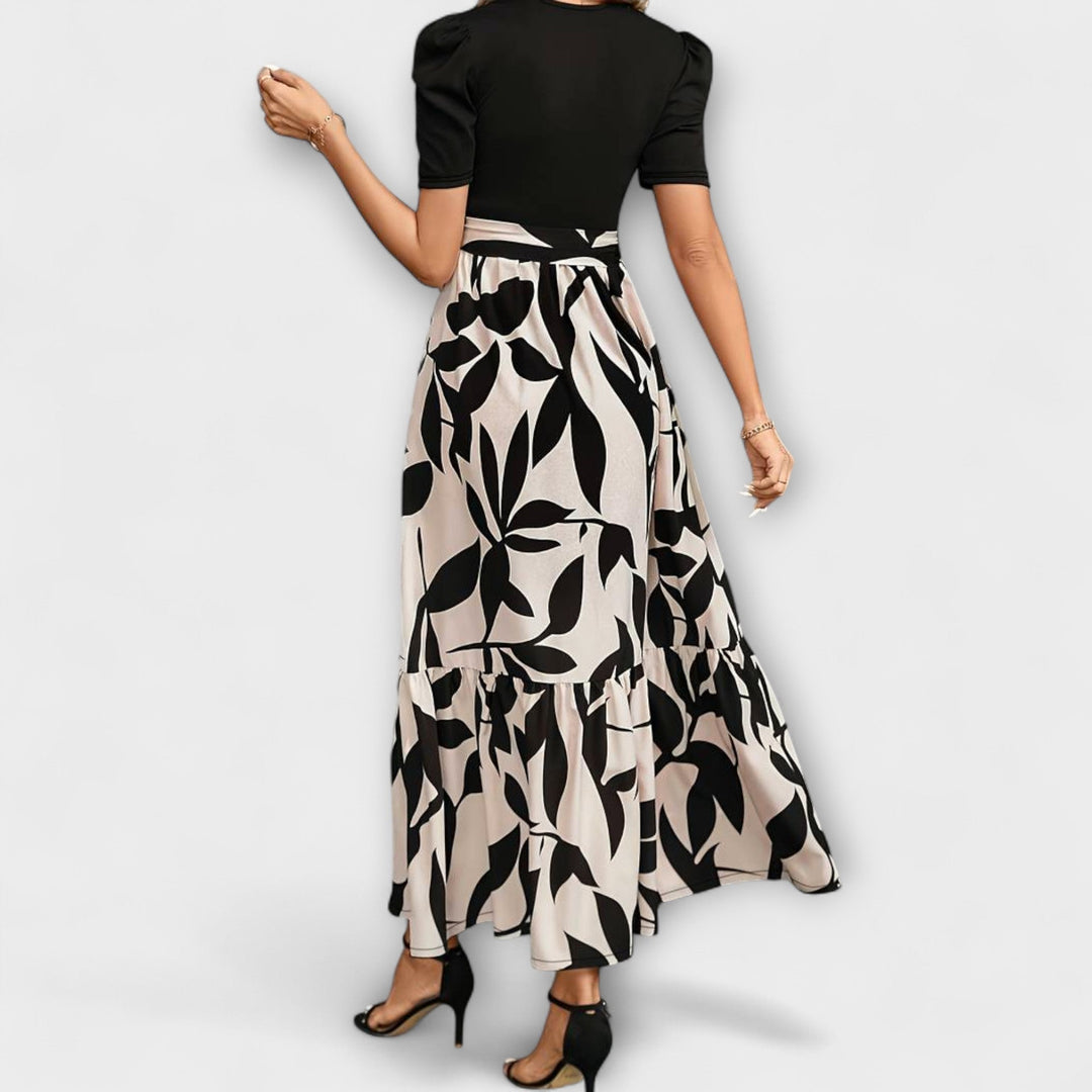 Luna - Robe d'été avec motif floral et encolure ronde