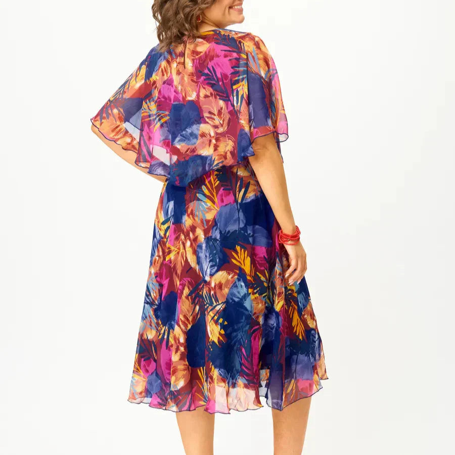 Aitana | Robe Midi à Imprimé Vibrant