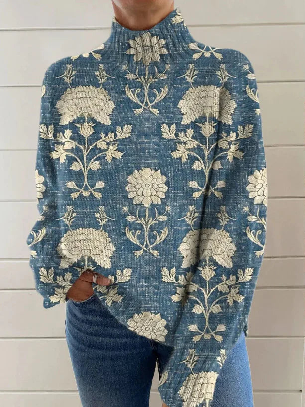 Bonny - Pull oversize chaud à motif floral
