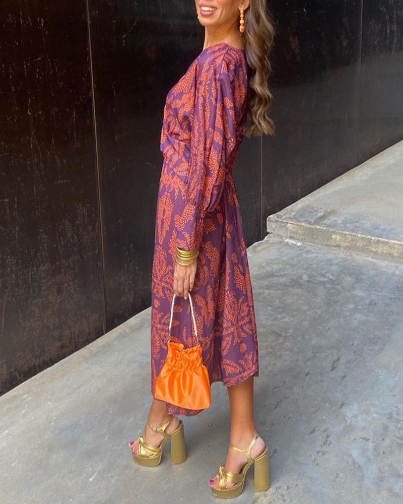 Isadora™ – Robe Midi Élégante à l'Imprimé au Charme Intemporel
