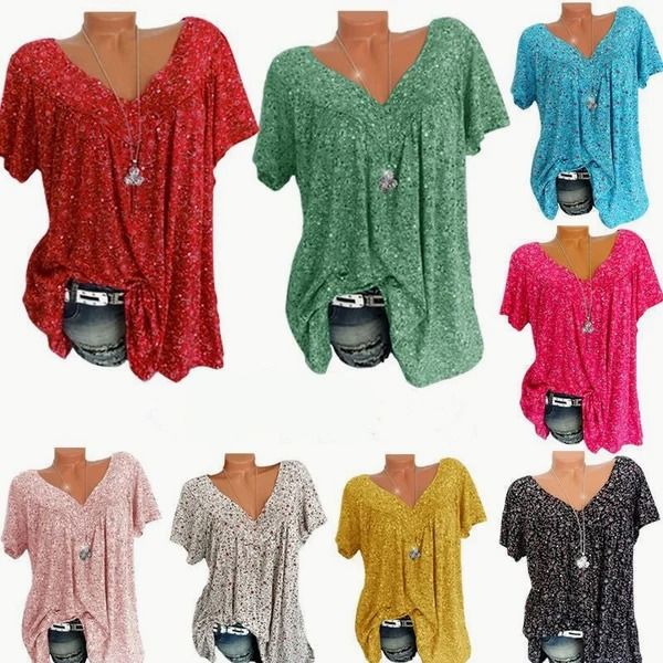 Moitié prix, seulement aujourd'hui 💥 Mode de printemps : manches courtes à imprimés