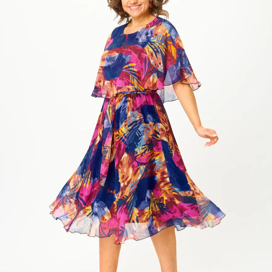 Aitana | Robe Midi à Imprimé Vibrant