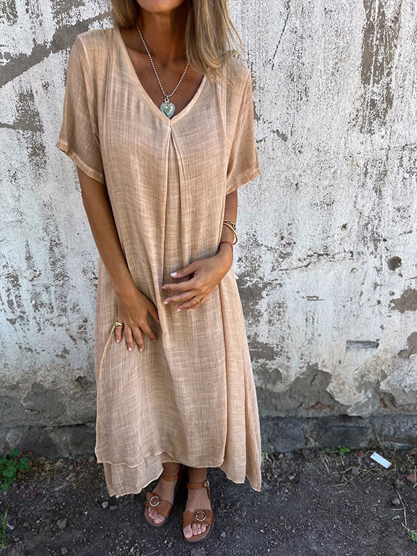 Marisol | Robe maxi ample avec décolleté en V et tombé fluide