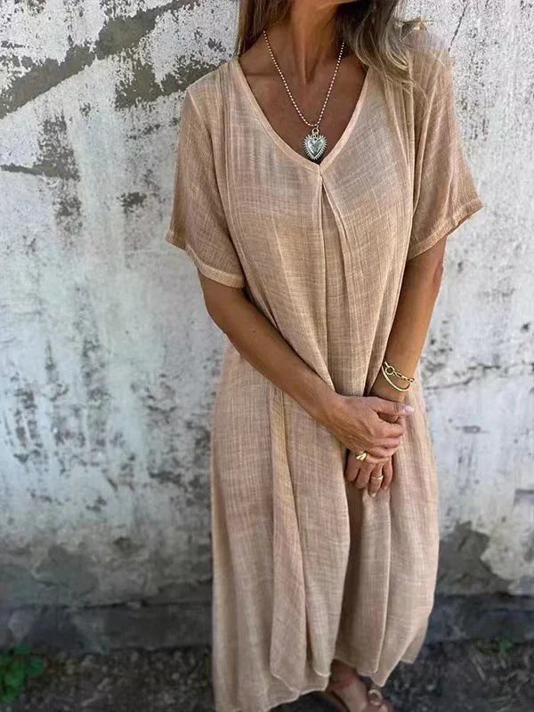 Marisol | Robe maxi ample avec décolleté en V et tombé fluide