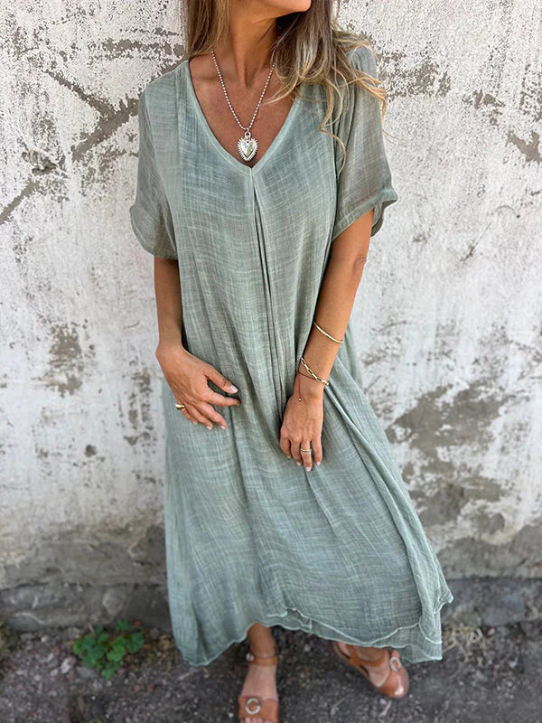 Marisol | Robe maxi ample avec décolleté en V et tombé fluide