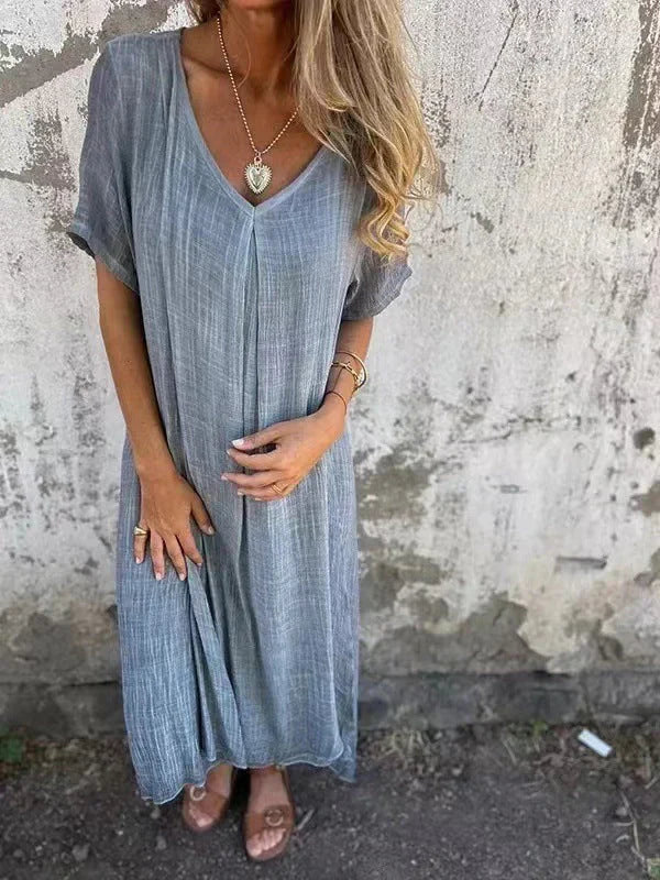 Marisol | Robe maxi ample avec décolleté en V et tombé fluide