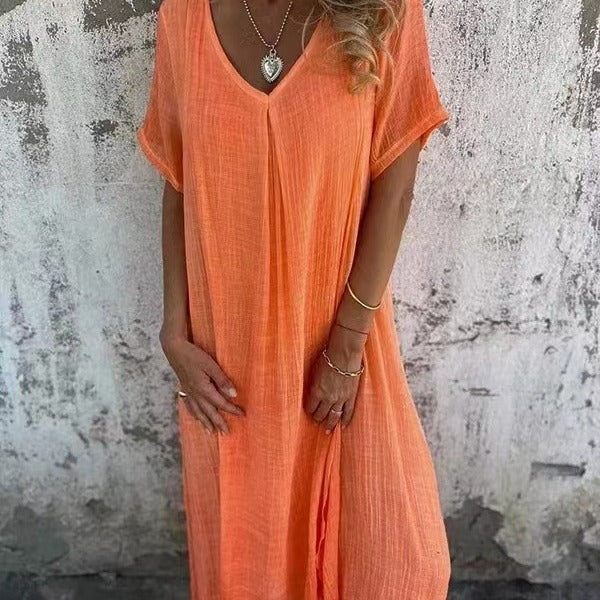 Marisol | Robe maxi ample avec décolleté en V et tombé fluide