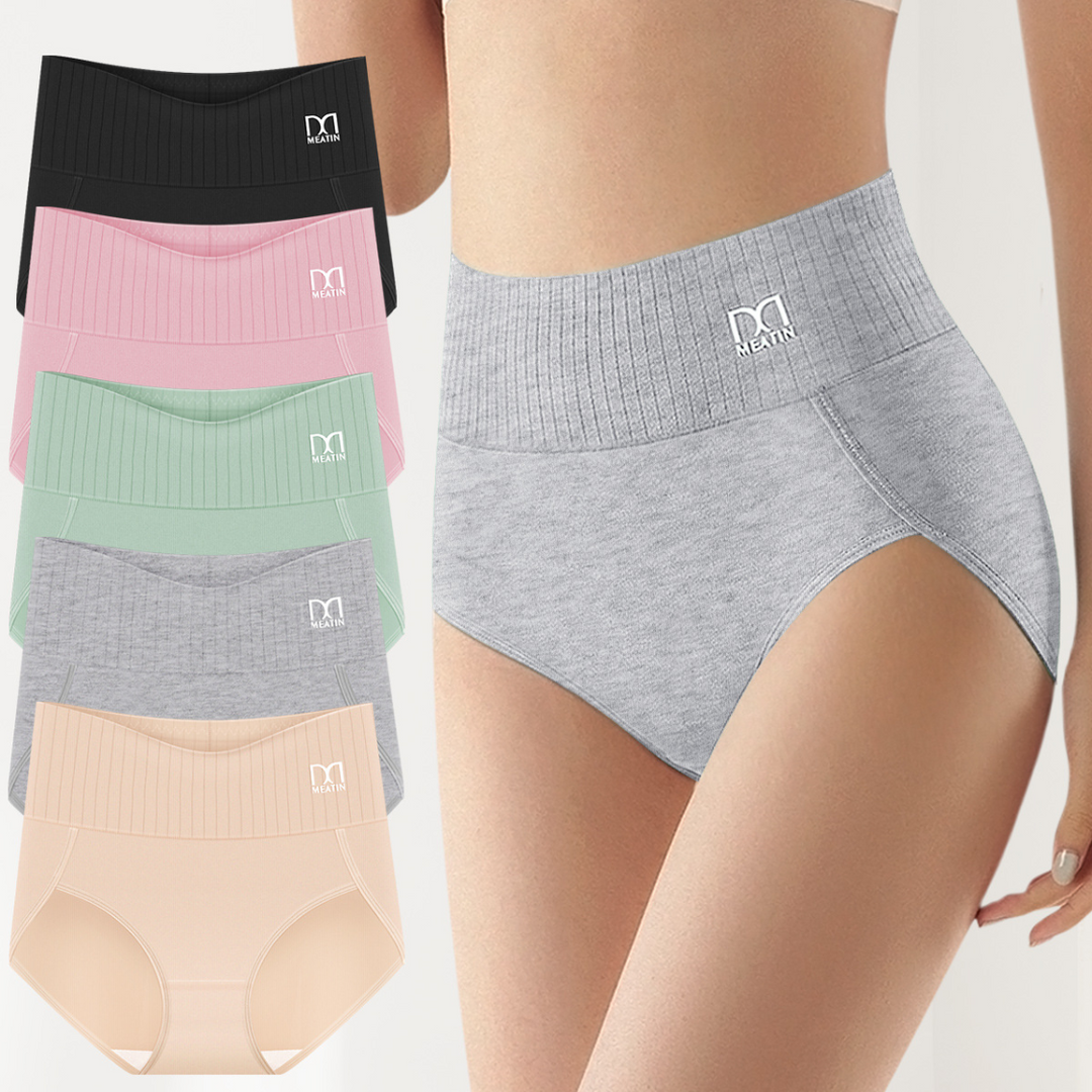 Lot de 6 culottes hautes respirantes et confortables avec maintien abdominal