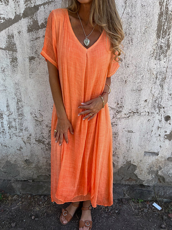 Marisol | Robe maxi ample avec décolleté en V et tombé fluide