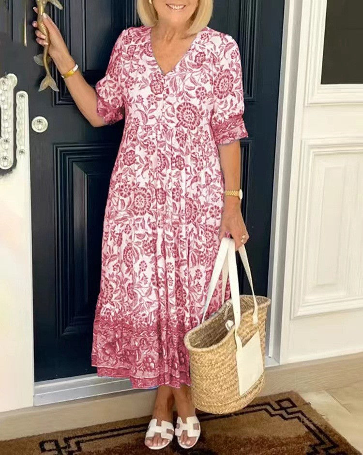 Manoli | Robe florale élégante à col V