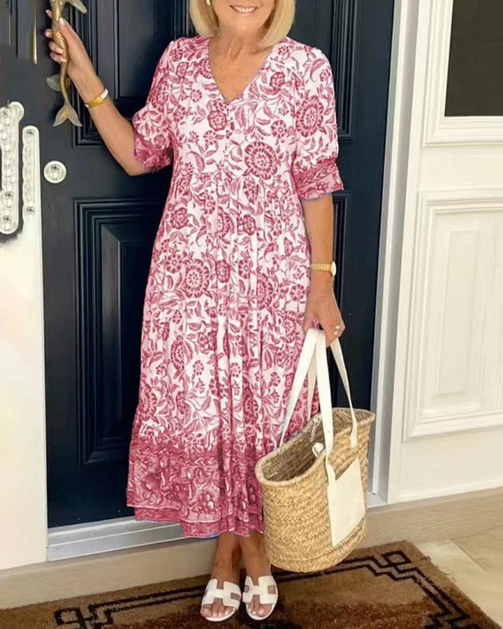 Manoli | Robe florale élégante à col V