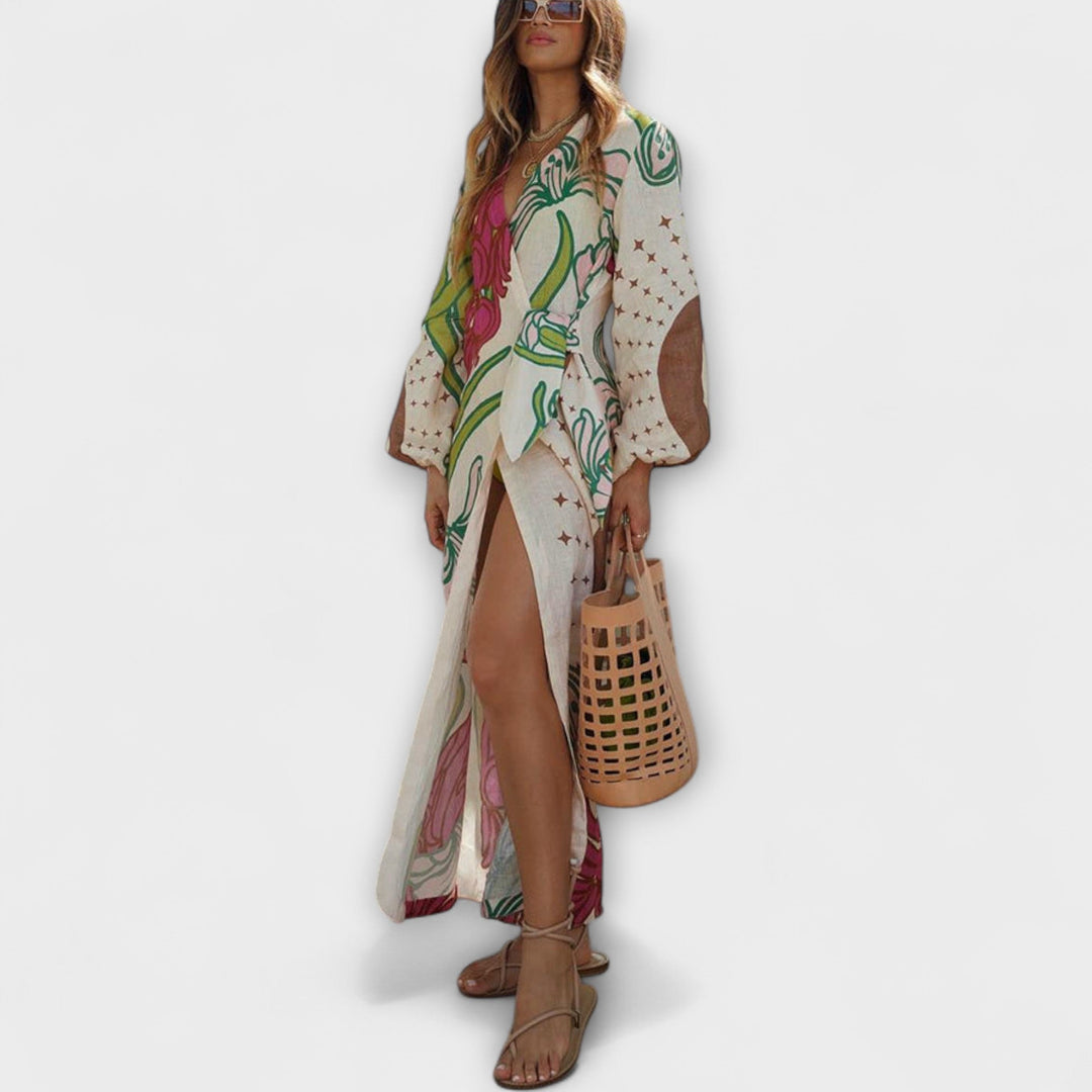 Tracey - Robe Maxi Tunique à Nœud