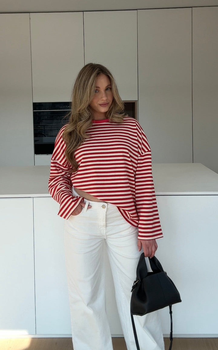 SOFT STRIPED LONGSLEEVE CHERRY