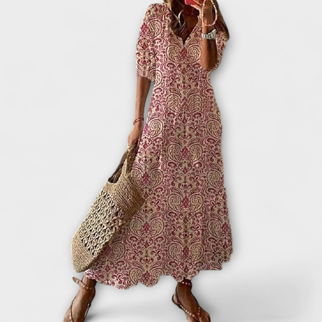 Anna – Robe d'été bohémienne pour femmes avec une silhouette fluide