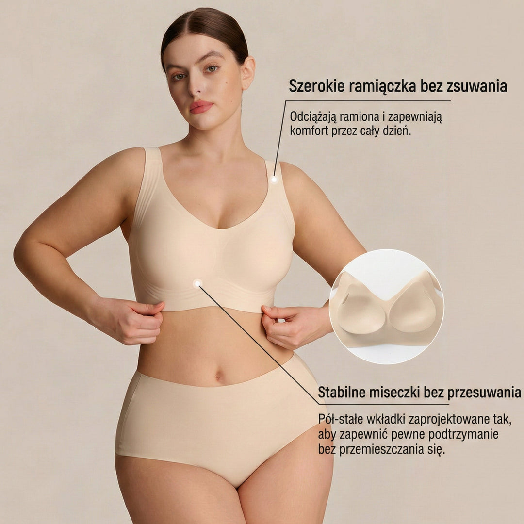 Soutien-gorge sans armatures avec maintien élastique