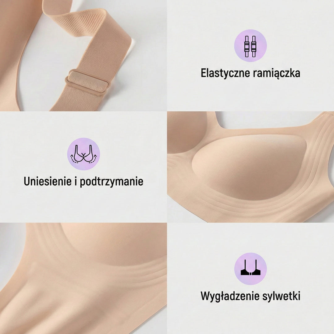 Soutien-gorge sans armatures avec maintien élastique