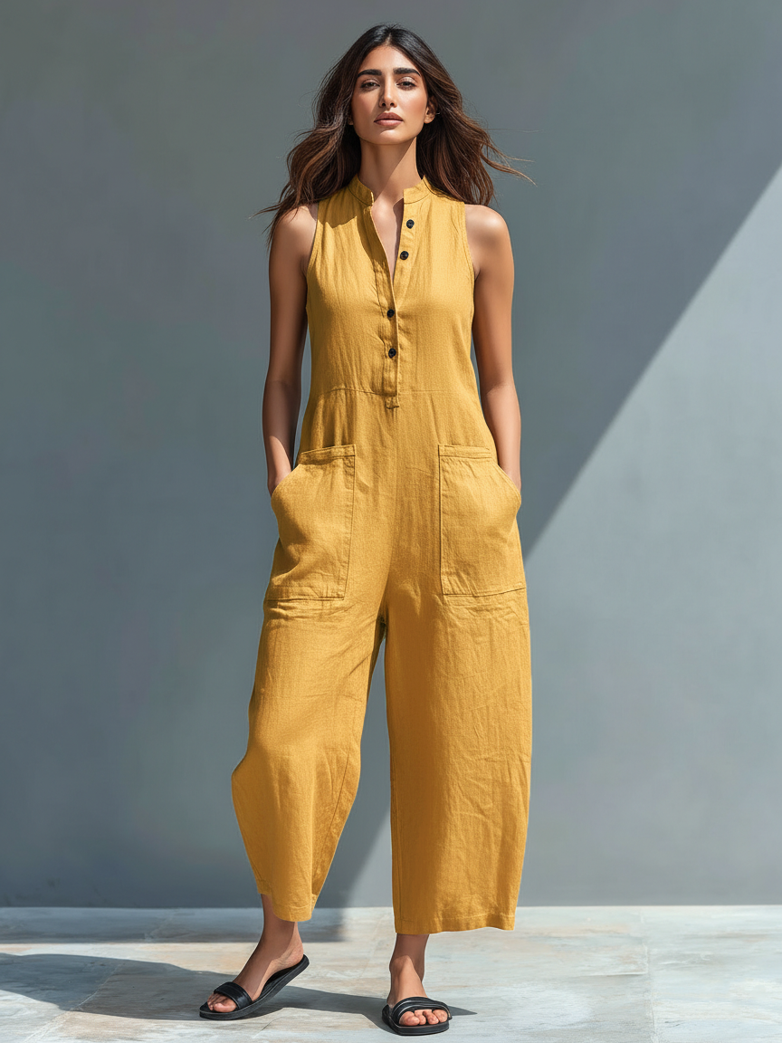 Brisa | Combinaison ample sans manches avec boutons frontaux