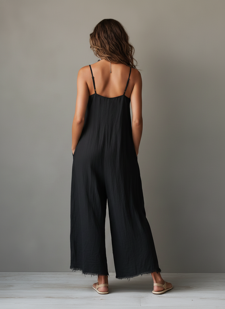 Léa - Combinaison minimaliste en lin pour femme