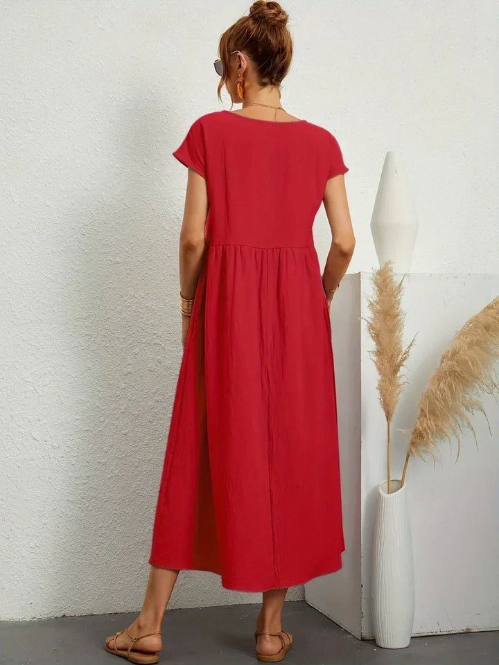 Catalina | Robe midi fluide en coton et soie