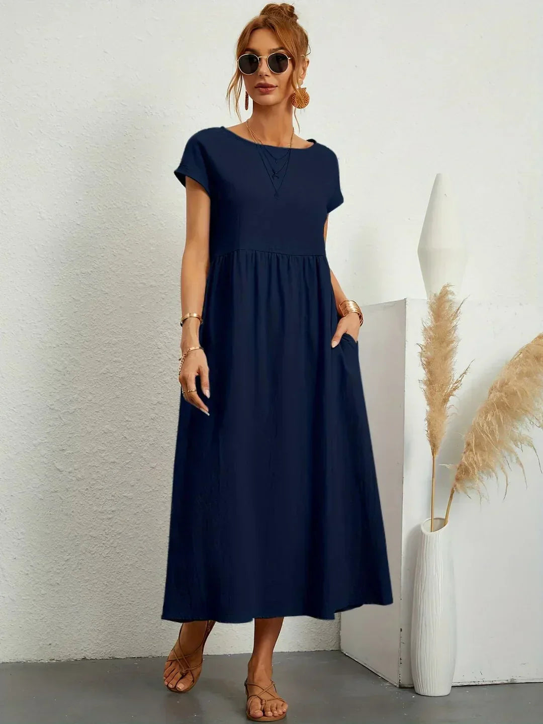 Catalina | Robe midi fluide en coton et soie