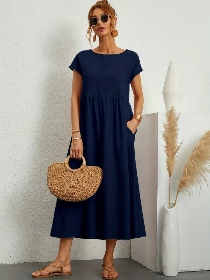 Catalina | Robe midi fluide en coton et soie
