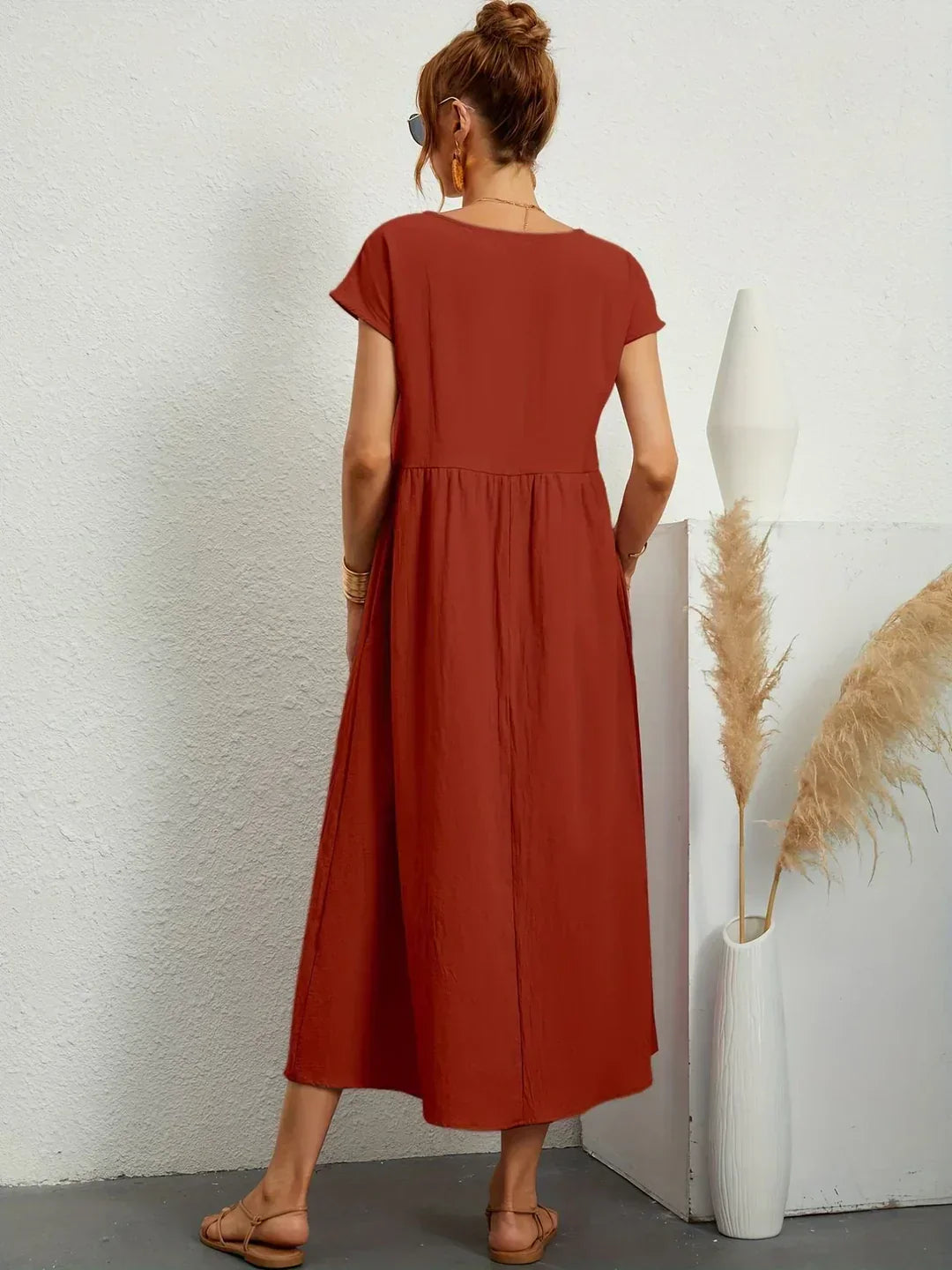 Catalina | Robe midi fluide en coton et soie