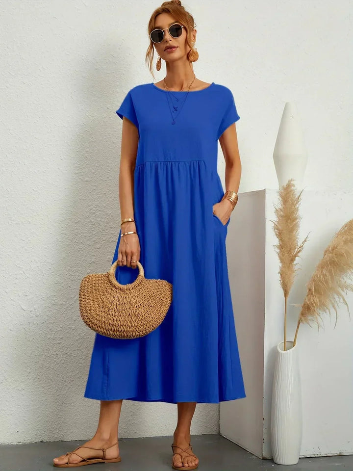 Catalina | Robe midi fluide en coton et soie