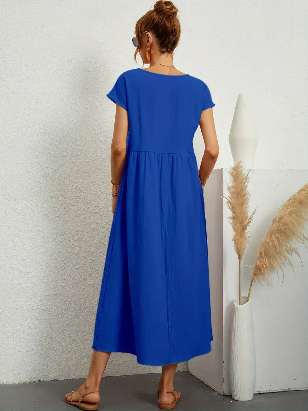 Catalina | Robe midi fluide en coton et soie