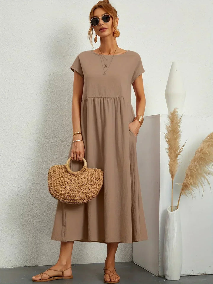 Catalina | Robe midi fluide en coton et soie