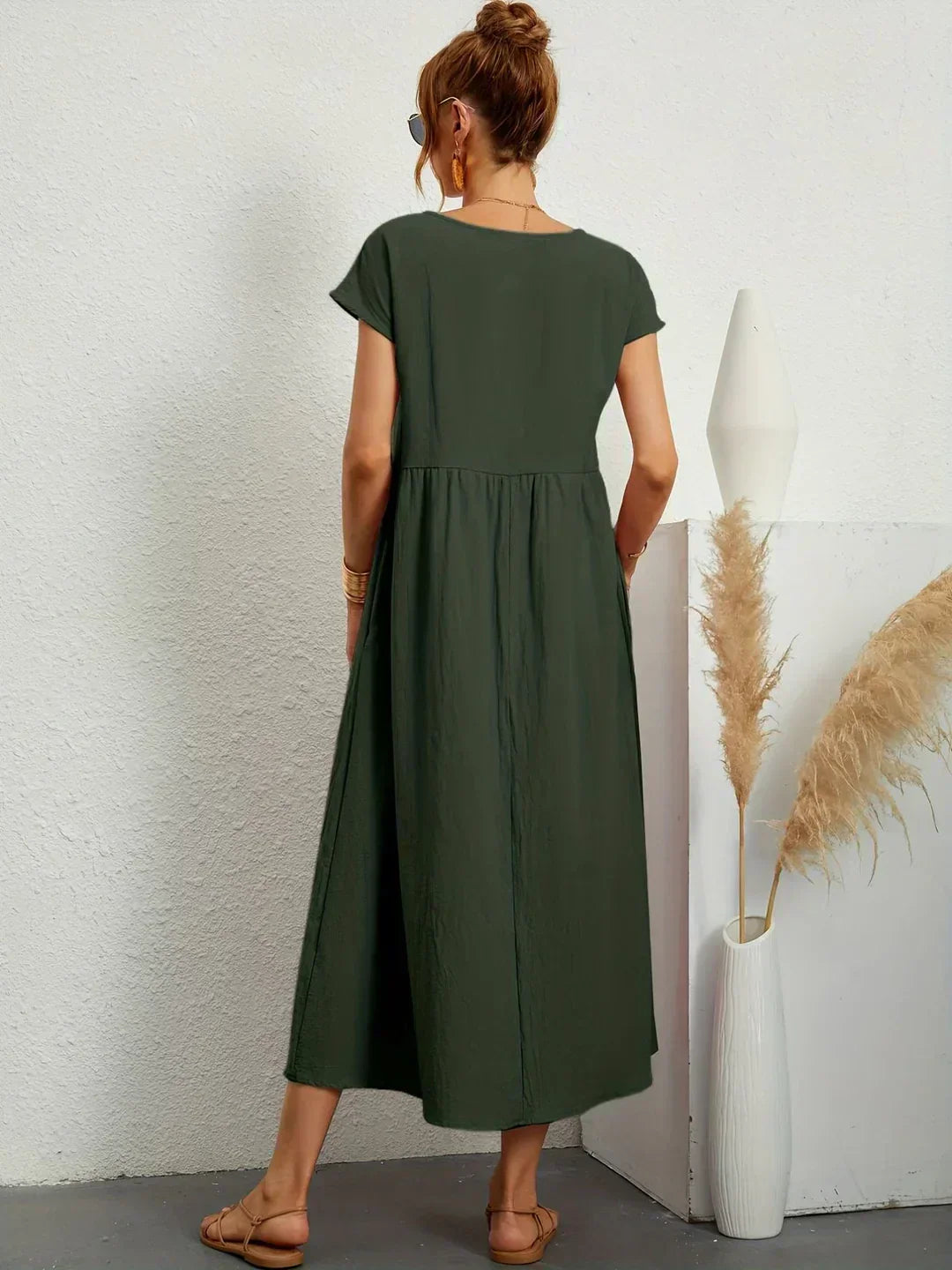 Catalina | Robe midi fluide en coton et soie