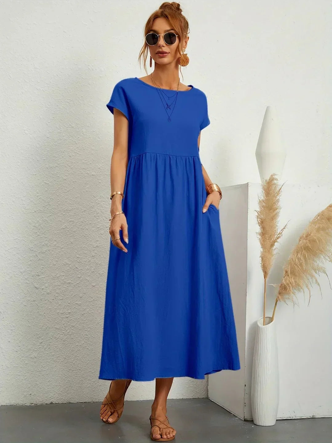Catalina | Robe midi fluide en coton et soie