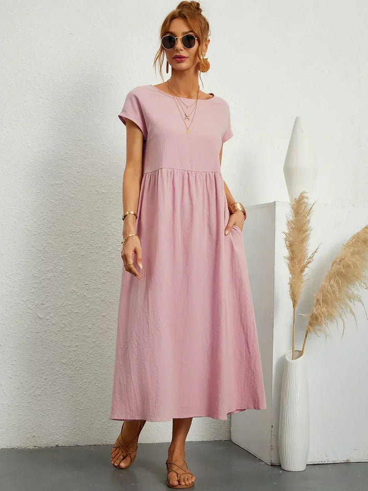 Catalina | Robe midi fluide en coton et soie