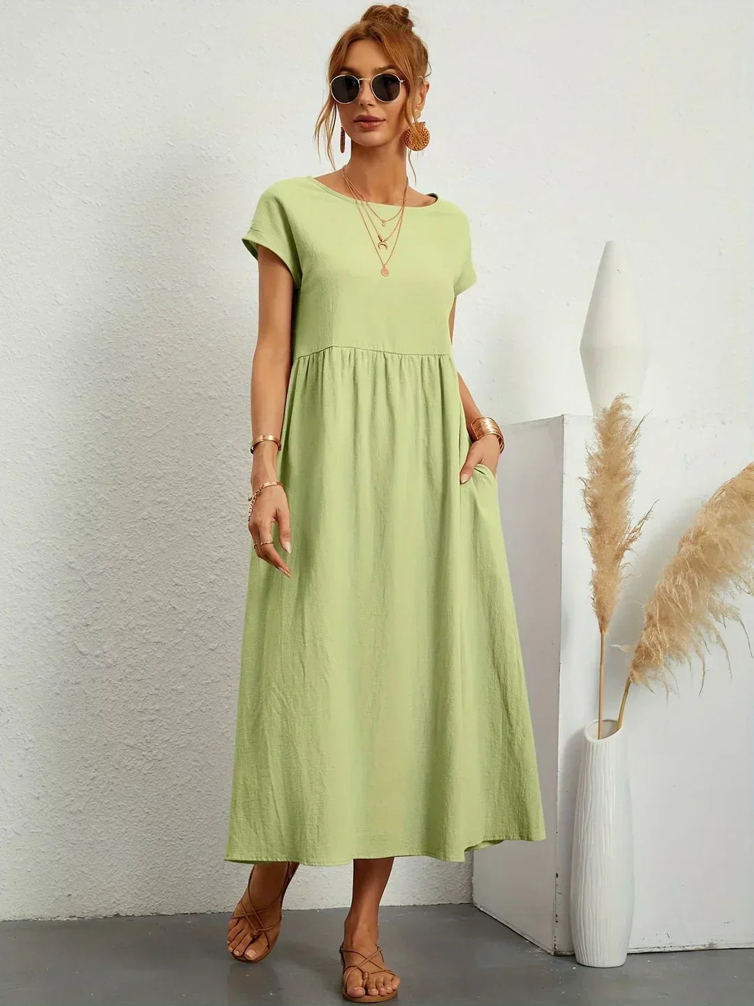 Catalina | Robe midi fluide en coton et soie